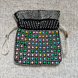 Vintage beaded drawstring purse